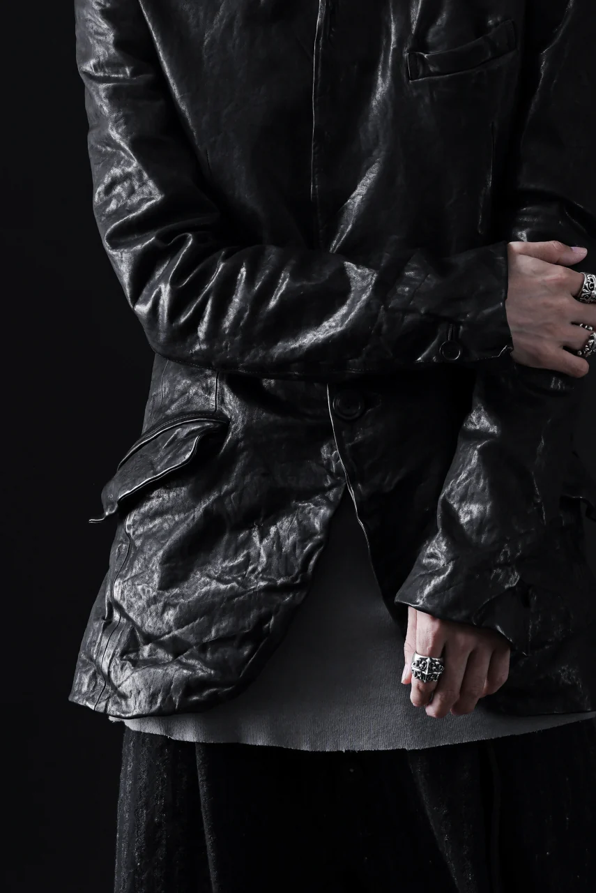 ISAMU KATAYAMA BACKLASH TAILORED JACKET / DOUBLE-SHOULDER OBJECT DYED (BLACK) - Image 70