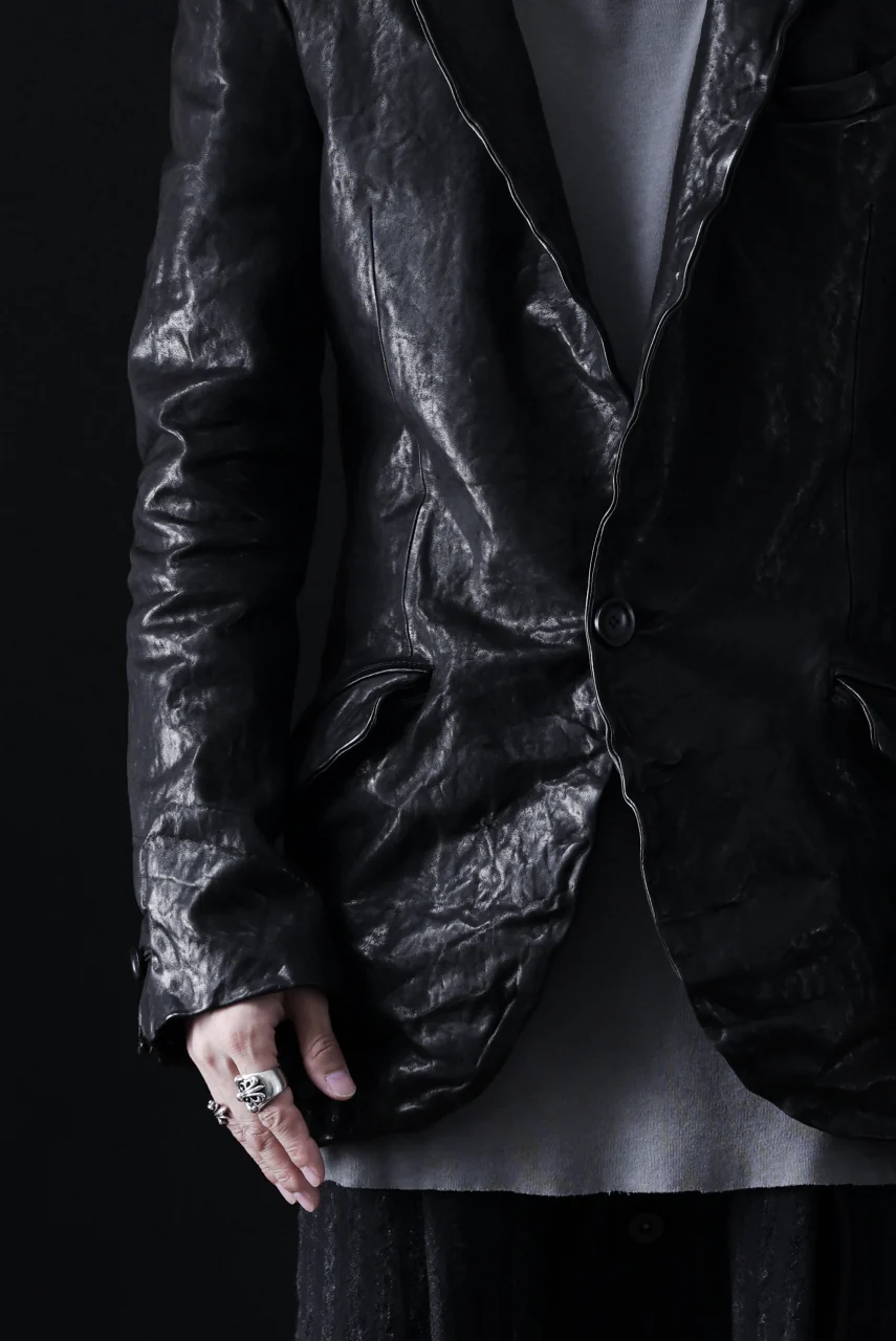 ISAMU KATAYAMA BACKLASH TAILORED JACKET / DOUBLE-SHOULDER OBJECT DYED (BLACK) - Image 73