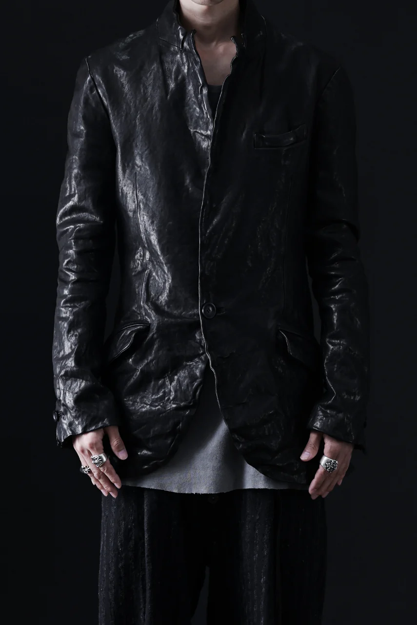 ISAMU KATAYAMA BACKLASH TAILORED JACKET / DOUBLE-SHOULDER OBJECT DYED (BLACK) - Image 74