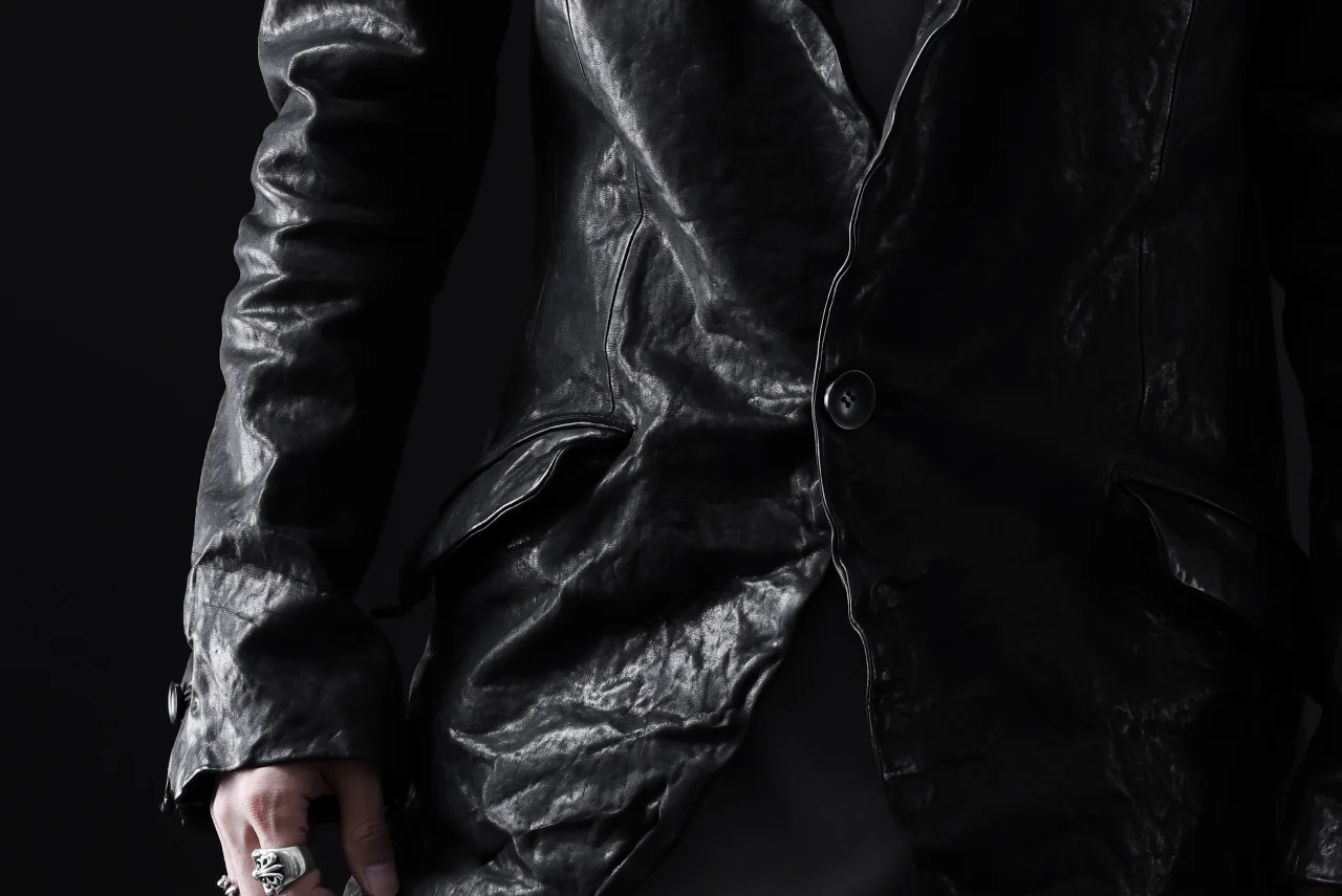 ISAMU KATAYAMA BACKLASH TAILORED JACKET / DOUBLE-SHOULDER OBJECT DYED (BLACK) - Image 78