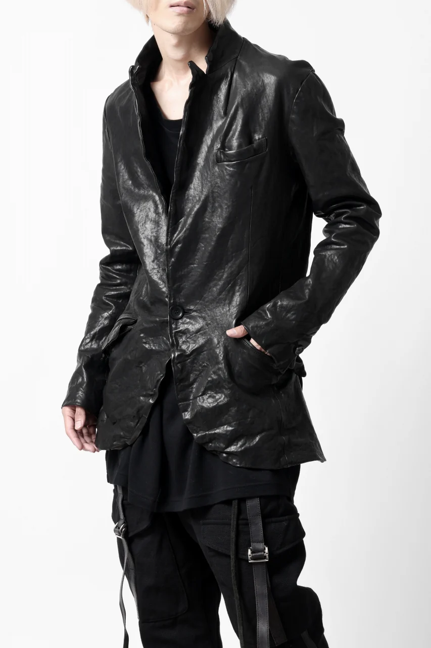 ISAMU KATAYAMA BACKLASH TAILORED JACKET / DOUBLE-SHOULDER OBJECT DYED (BLACK) - Image 9