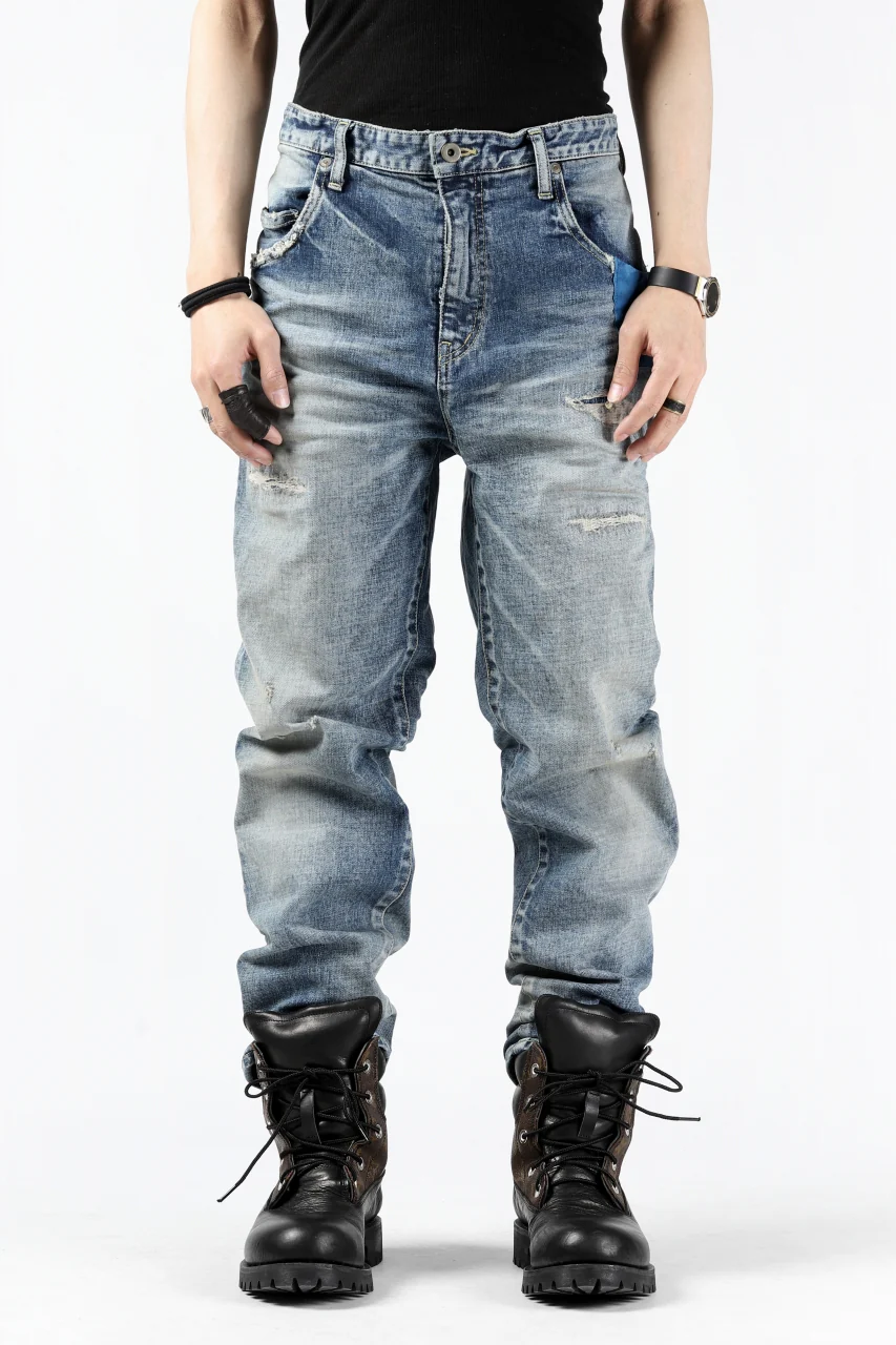 ISAMU KATAYAMA BACKLASH STRAIGHT DENIM PANTS / NATURAL USED FADE (INDIGO) - Image 2