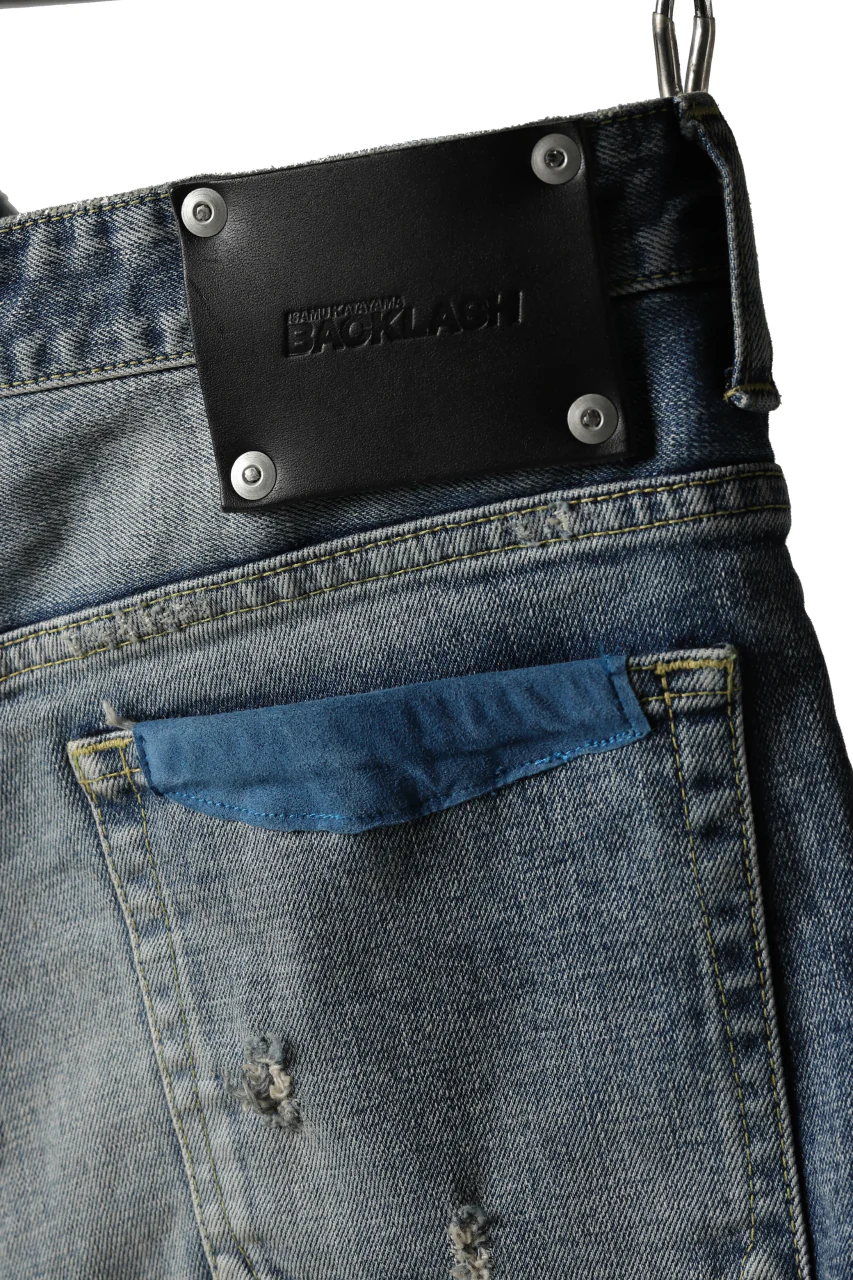 ISAMU KATAYAMA BACKLASH STRAIGHT DENIM PANTS / NATURAL USED FADE (INDIGO) - Image 30