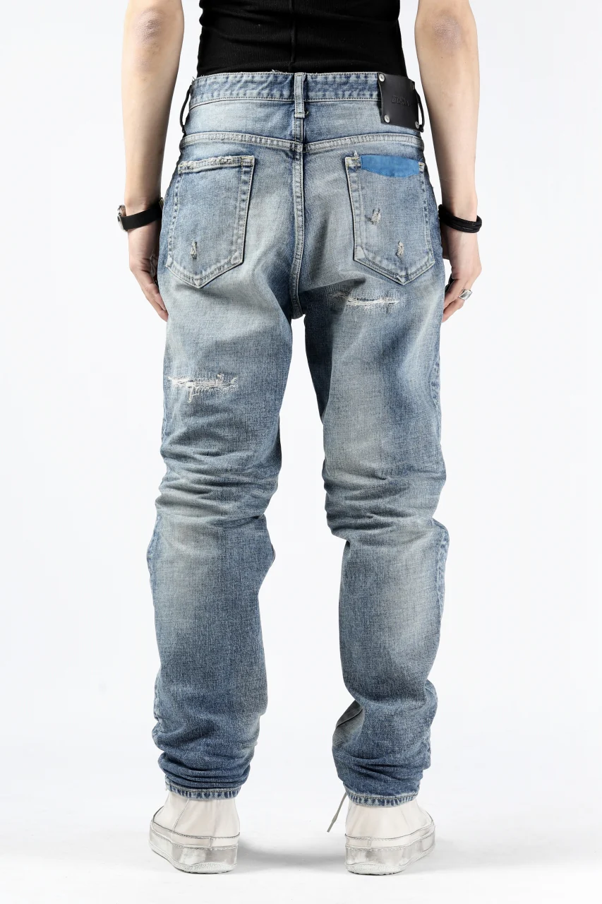 ISAMU KATAYAMA BACKLASH STRAIGHT DENIM PANTS / NATURAL USED FADE (INDIGO) - Image 32