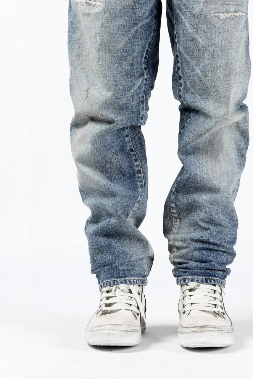 ISAMU KATAYAMA BACKLASH STRAIGHT DENIM PANTS / NATURAL USED FADE (INDIGO) - Image 46