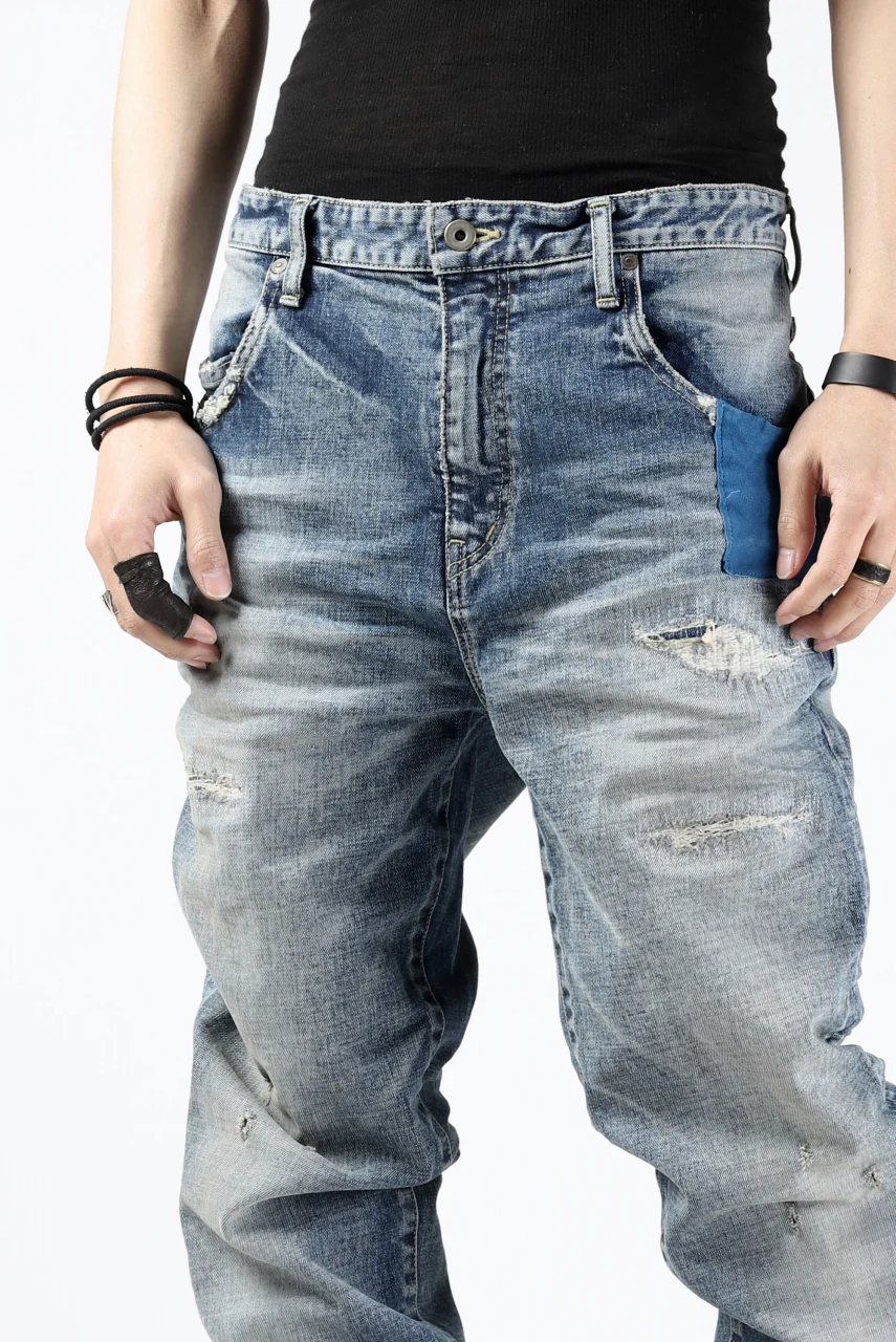 ISAMU KATAYAMA BACKLASH STRAIGHT DENIM PANTS / NATURAL USED FADE (INDIGO) - Image 48