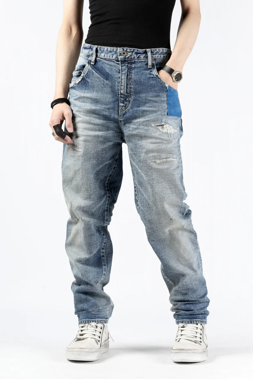 ISAMU KATAYAMA BACKLASH STRAIGHT DENIM PANTS / NATURAL USED FADE (INDIGO) - Image 5