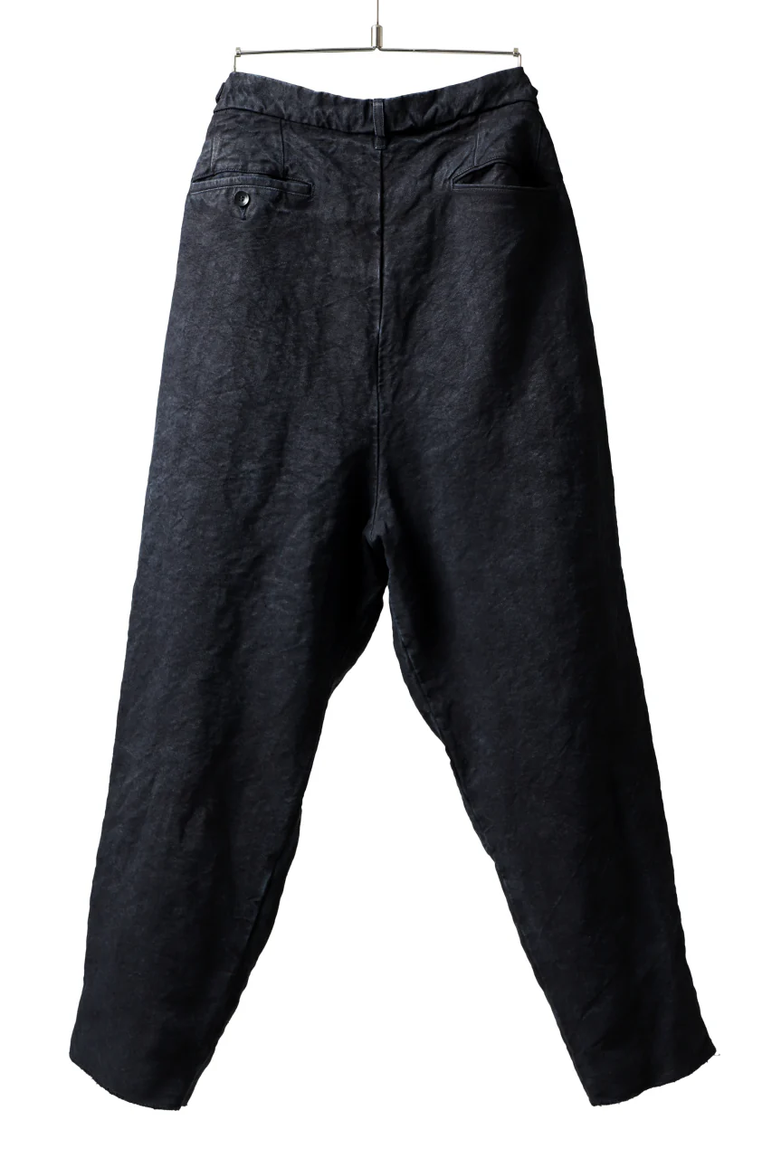 ISAMU KATAYAMA BACKLASH TAPERED TROUSERS / GARMENT NATURAL DYED LINEN CANVAS (INDIGO) - Image 11