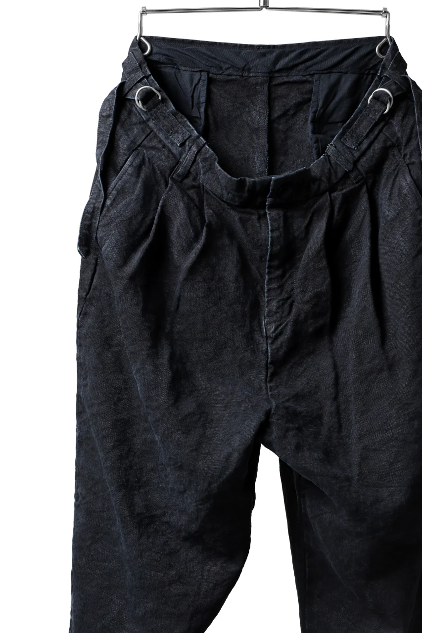 ISAMU KATAYAMA BACKLASH TAPERED TROUSERS / GARMENT NATURAL DYED LINEN CANVAS (INDIGO) - Image 12