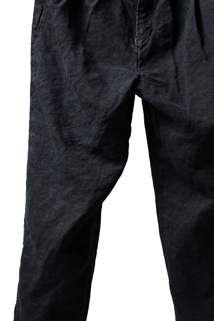 ISAMU KATAYAMA BACKLASH TAPERED TROUSERS / GARMENT NATURAL DYED LINEN CANVAS (INDIGO) - Image 13