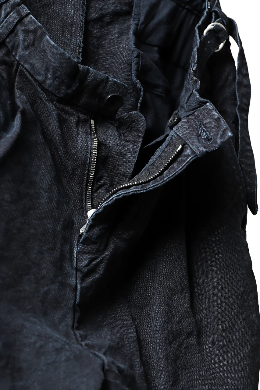 ISAMU KATAYAMA BACKLASH TAPERED TROUSERS / GARMENT NATURAL DYED LINEN CANVAS (INDIGO) - Image 18
