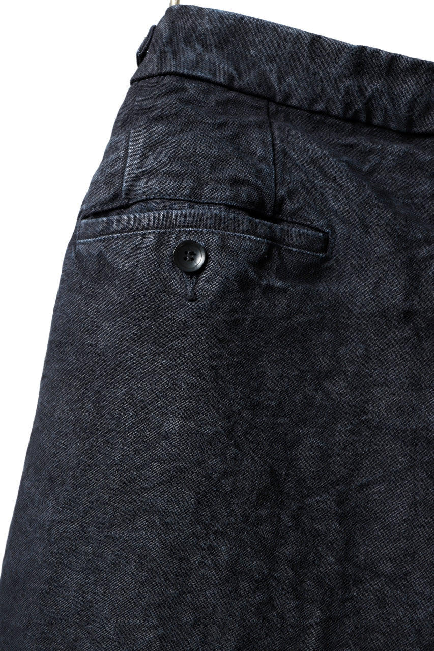 ISAMU KATAYAMA BACKLASH TAPERED TROUSERS / GARMENT NATURAL DYED LINEN CANVAS (INDIGO) - Image 21