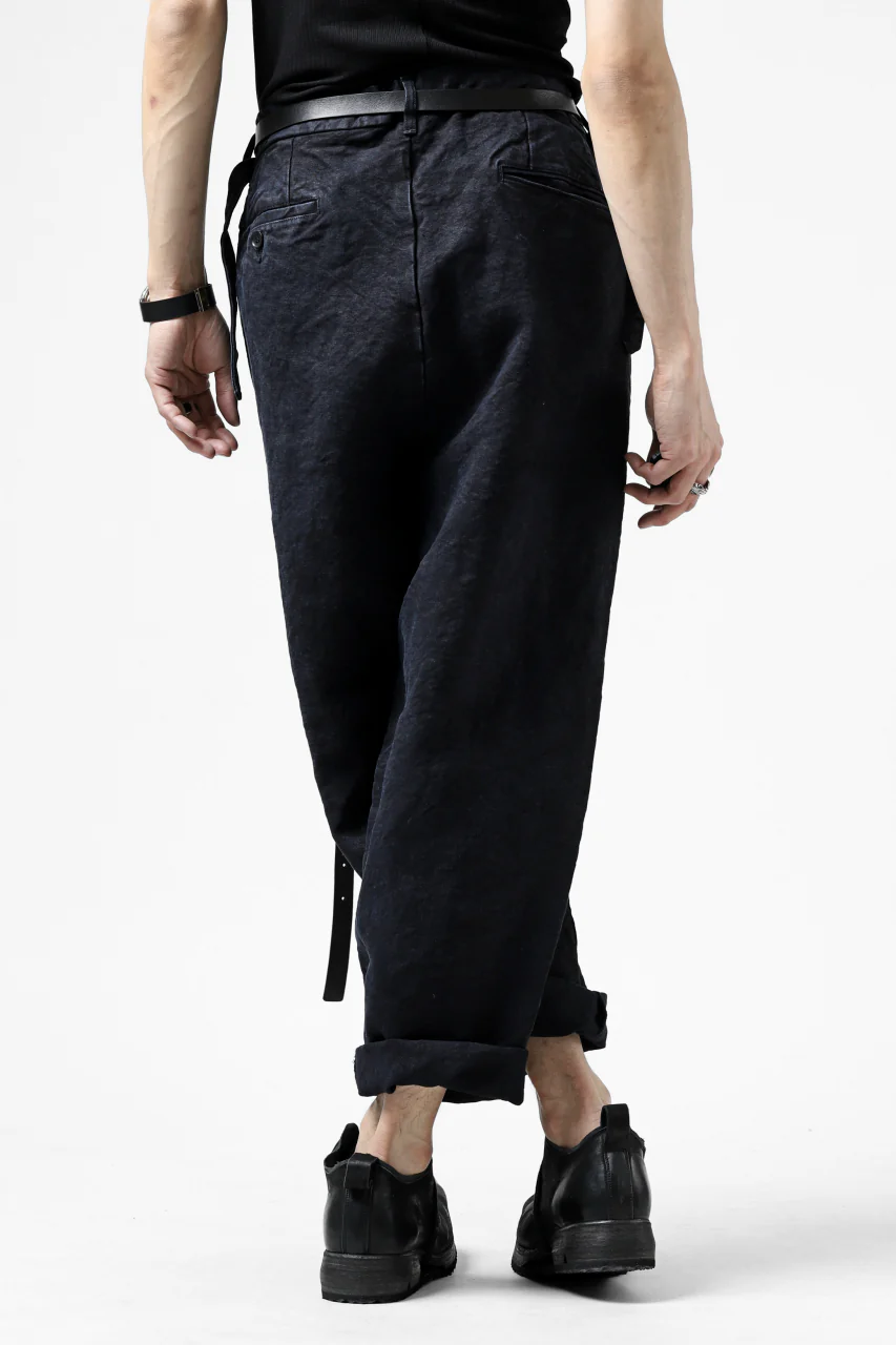 ISAMU KATAYAMA BACKLASH TAPERED TROUSERS / GARMENT NATURAL DYED LINEN CANVAS (INDIGO) - Image 39