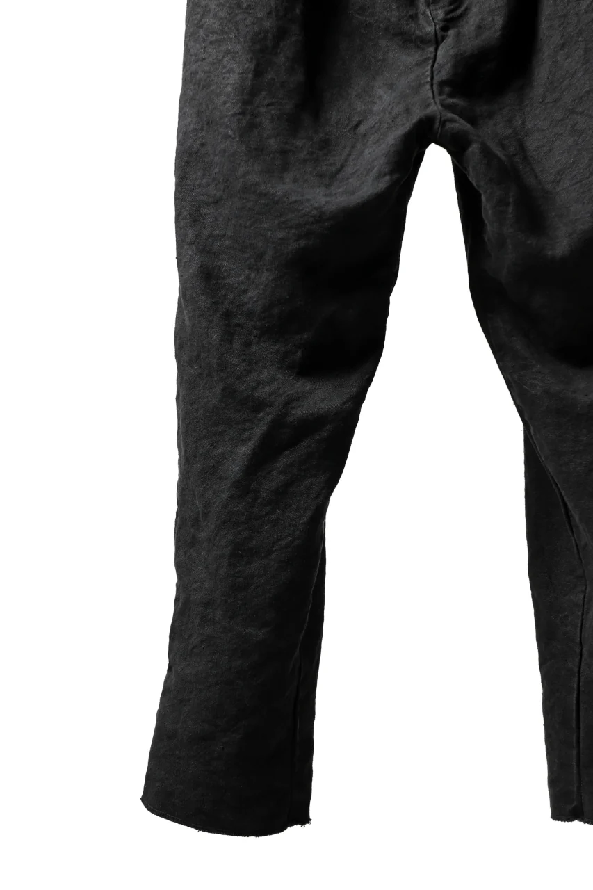 ISAMU KATAYAMA BACKLASH TAPERED TROUSERS / GARMENT NATURAL DYED LINEN CANVAS (SUMI) - Image 13