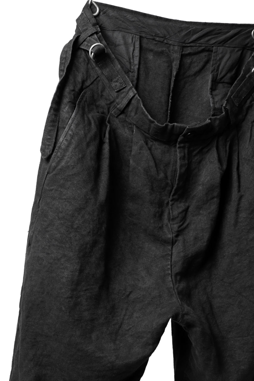 ISAMU KATAYAMA BACKLASH TAPERED TROUSERS / GARMENT NATURAL DYED LINEN CANVAS (SUMI) - Image 15