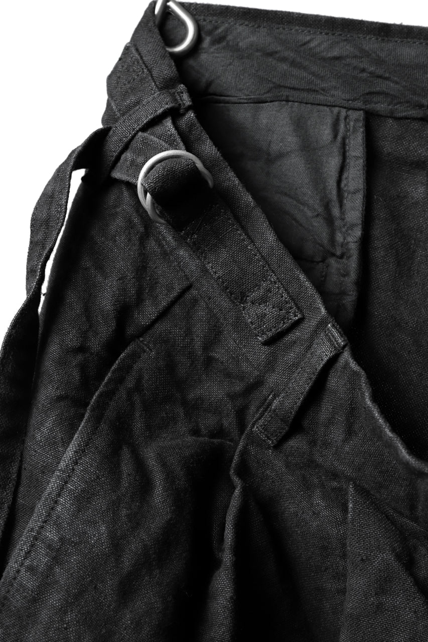 ISAMU KATAYAMA BACKLASH TAPERED TROUSERS / GARMENT NATURAL DYED LINEN CANVAS (SUMI) - Image 16