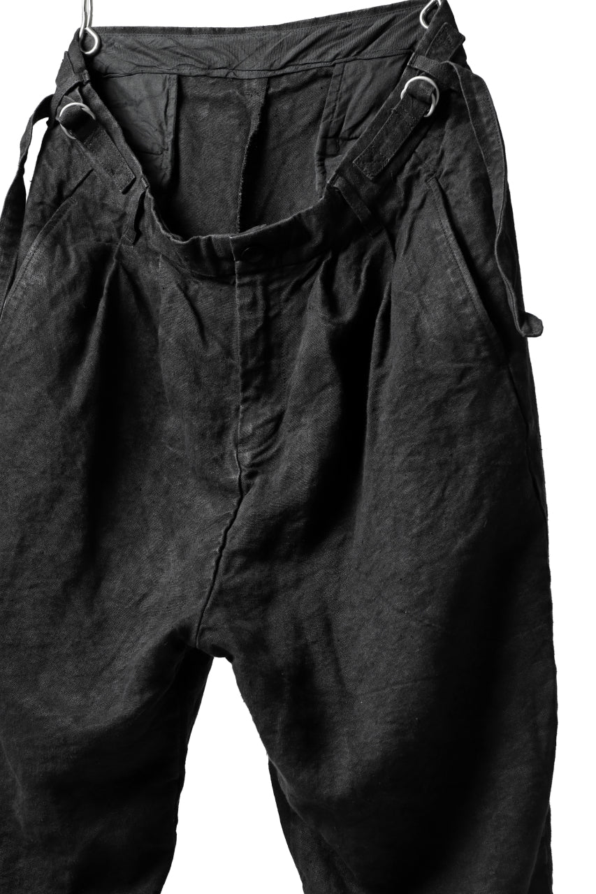 ISAMU KATAYAMA BACKLASH TAPERED TROUSERS / GARMENT NATURAL DYED LINEN CANVAS (SUMI) - Image 17