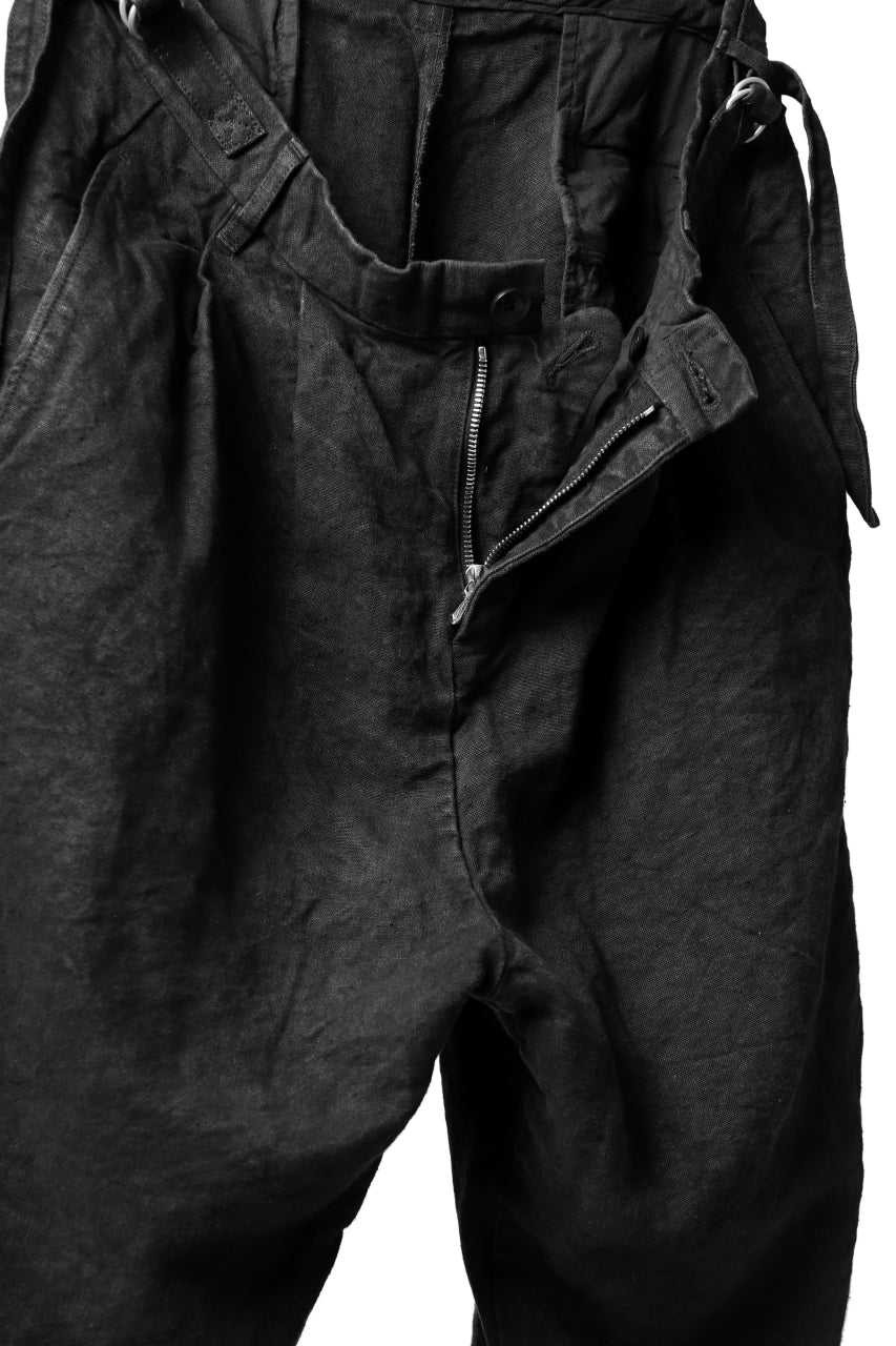 ISAMU KATAYAMA BACKLASH TAPERED TROUSERS / GARMENT NATURAL DYED LINEN CANVAS (SUMI) - Image 18
