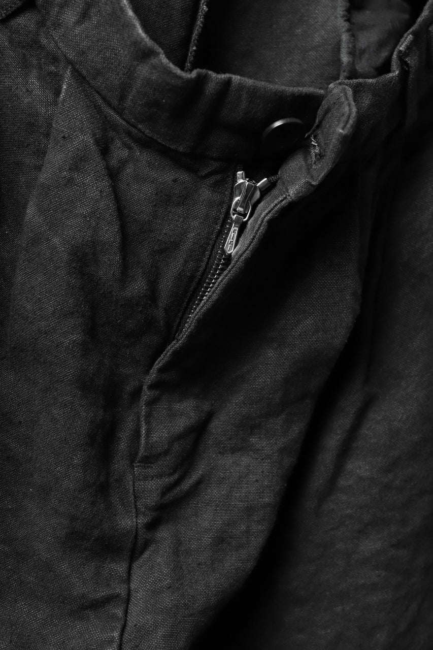 ISAMU KATAYAMA BACKLASH TAPERED TROUSERS / GARMENT NATURAL DYED LINEN CANVAS (SUMI) - Image 19