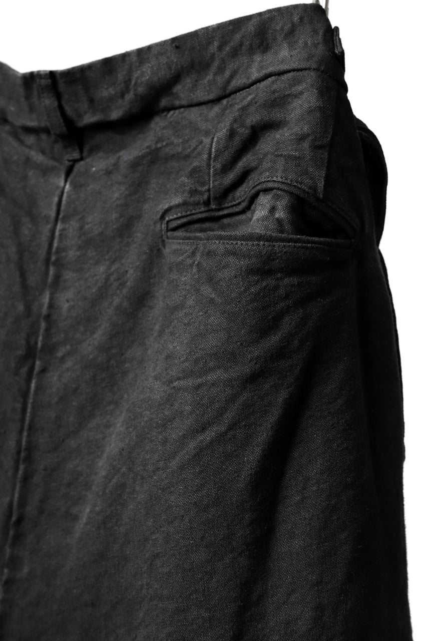ISAMU KATAYAMA BACKLASH TAPERED TROUSERS / GARMENT NATURAL DYED LINEN CANVAS (SUMI) - Image 22