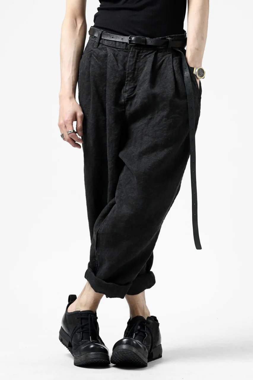 ISAMU KATAYAMA BACKLASH TAPERED TROUSERS / GARMENT NATURAL DYED LINEN CANVAS (SUMI) - Image 27