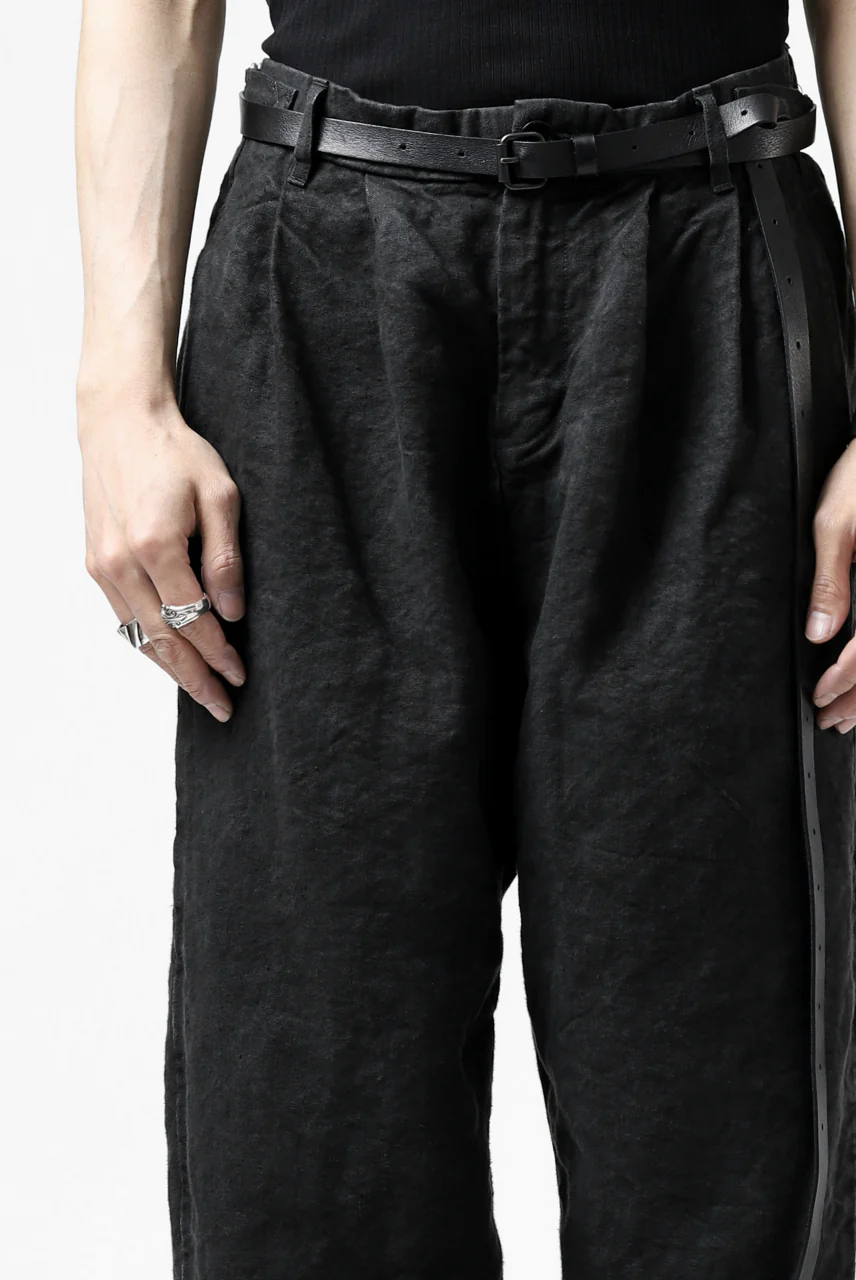 ISAMU KATAYAMA BACKLASH TAPERED TROUSERS / GARMENT NATURAL DYED LINEN CANVAS (SUMI) - Image 29