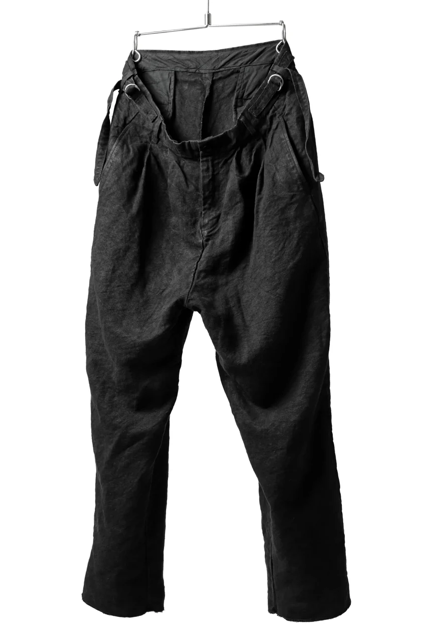 ISAMU KATAYAMA BACKLASH TAPERED TROUSERS / GARMENT NATURAL DYED LINEN CANVAS (SUMI) - Image 9