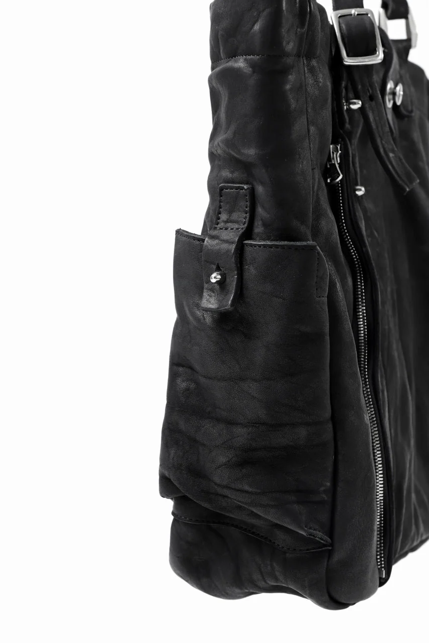 ISAMU KATAYAMA BACKLASH TOTE BAG / DOUBLE-SHOULDER OBJECT DYED (BLACK) - Image 16