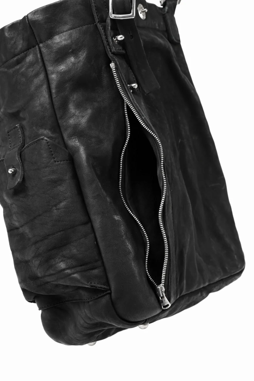 ISAMU KATAYAMA BACKLASH TOTE BAG / DOUBLE-SHOULDER OBJECT DYED (BLACK) - Image 17