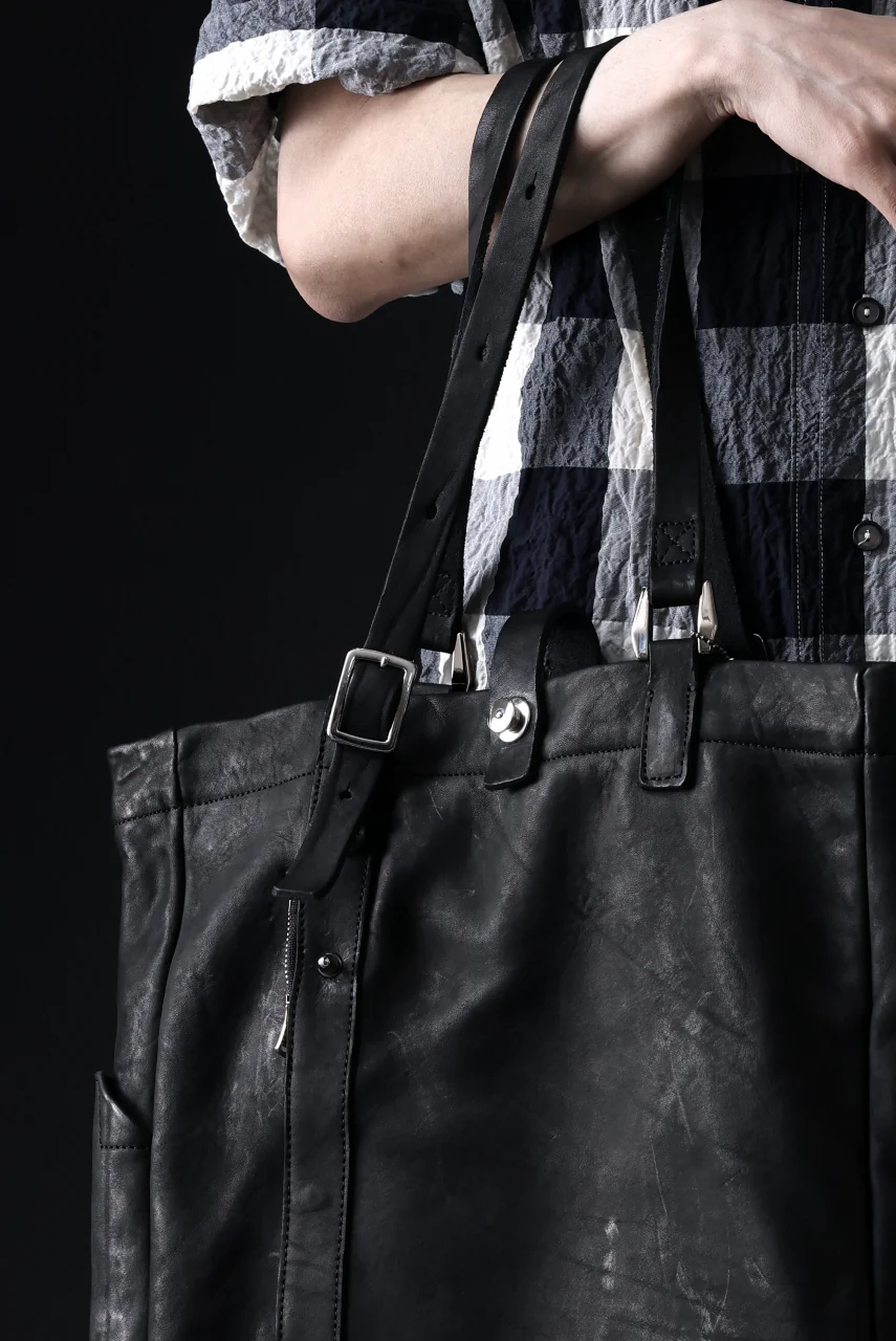 ISAMU KATAYAMA BACKLASH TOTE BAG / DOUBLE-SHOULDER OBJECT DYED (BLACK) - Image 28