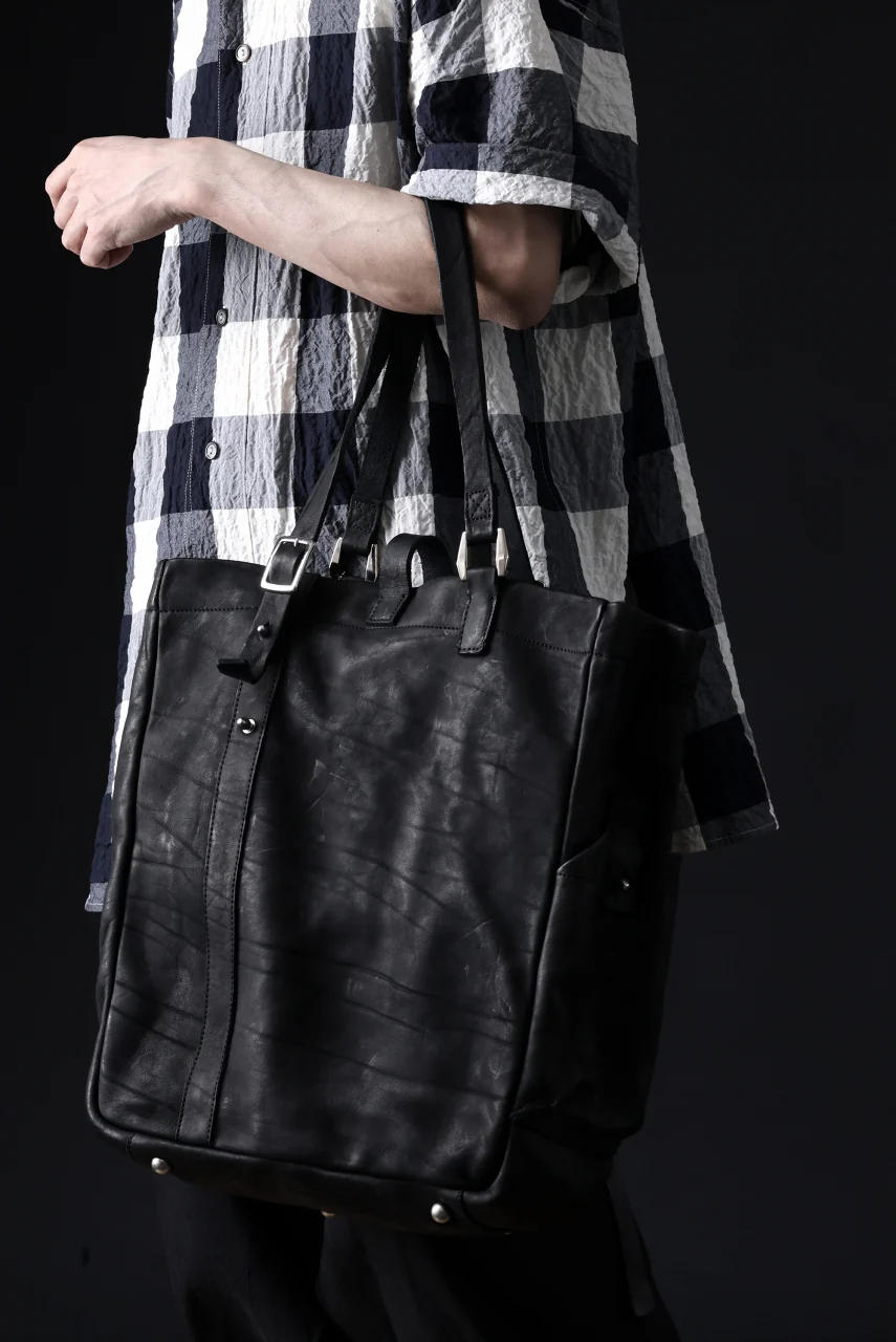 ISAMU KATAYAMA BACKLASH TOTE BAG / DOUBLE-SHOULDER OBJECT DYED (BLACK) - Image 29