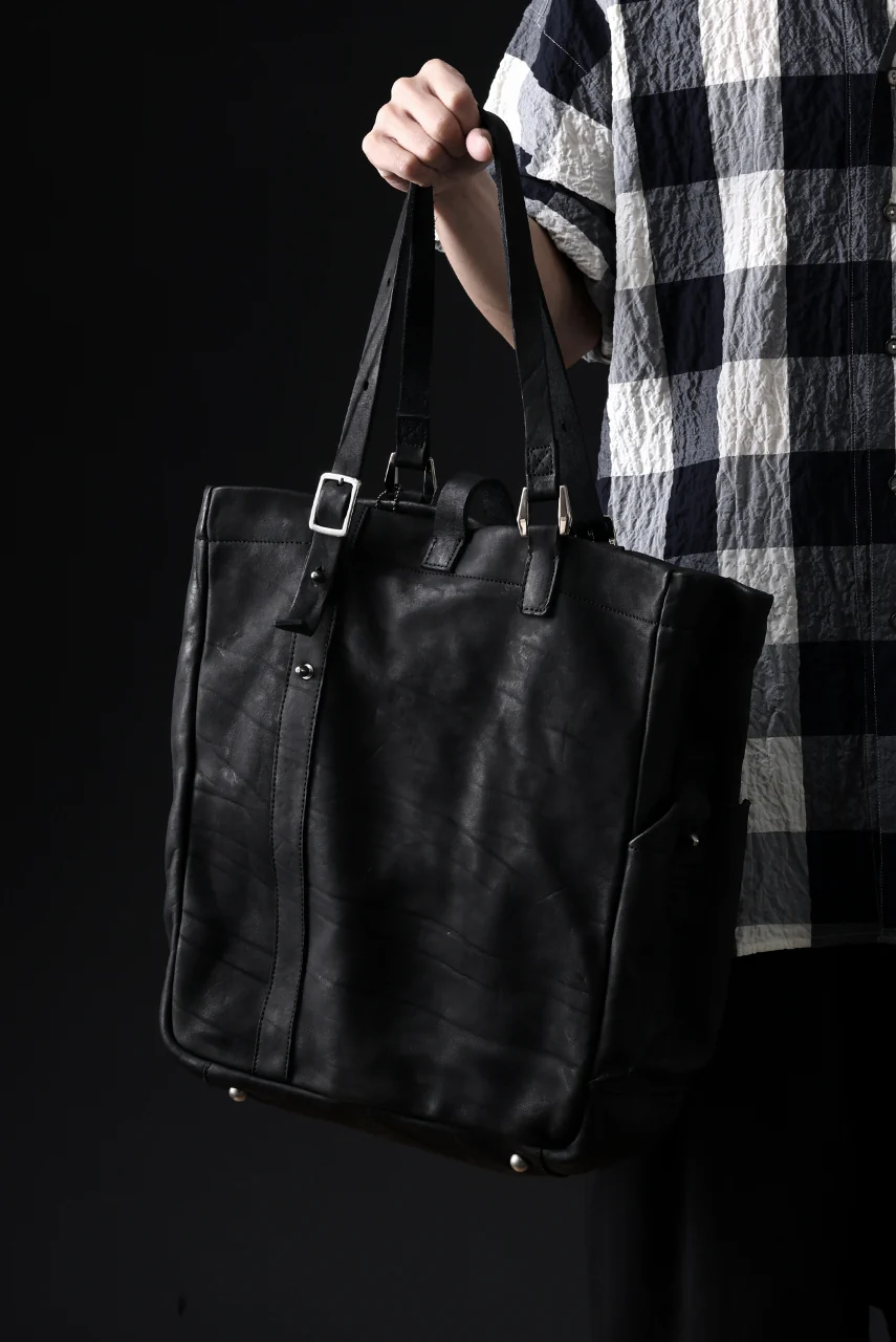 ISAMU KATAYAMA BACKLASH TOTE BAG / DOUBLE-SHOULDER OBJECT DYED (BLACK) - Image 33
