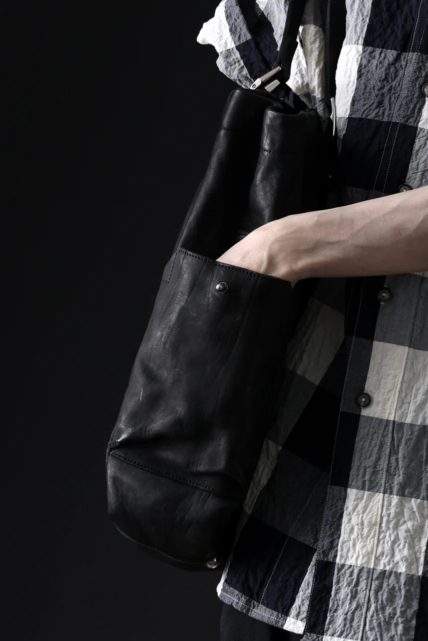 ISAMU KATAYAMA BACKLASH TOTE BAG / DOUBLE-SHOULDER OBJECT DYED (BLACK) - Image 35