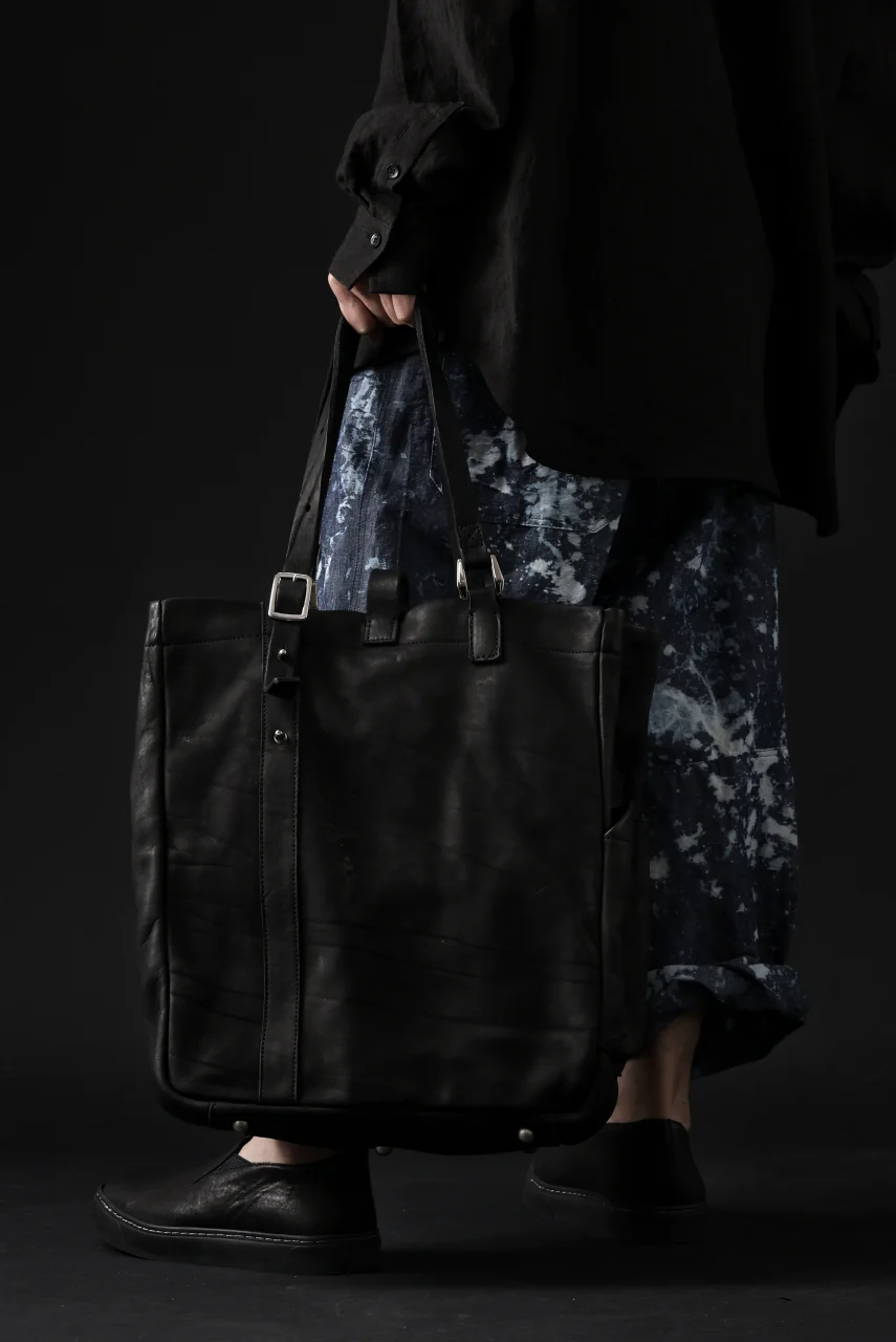 ISAMU KATAYAMA BACKLASH TOTE BAG / DOUBLE-SHOULDER OBJECT DYED (BLACK) - Image 40