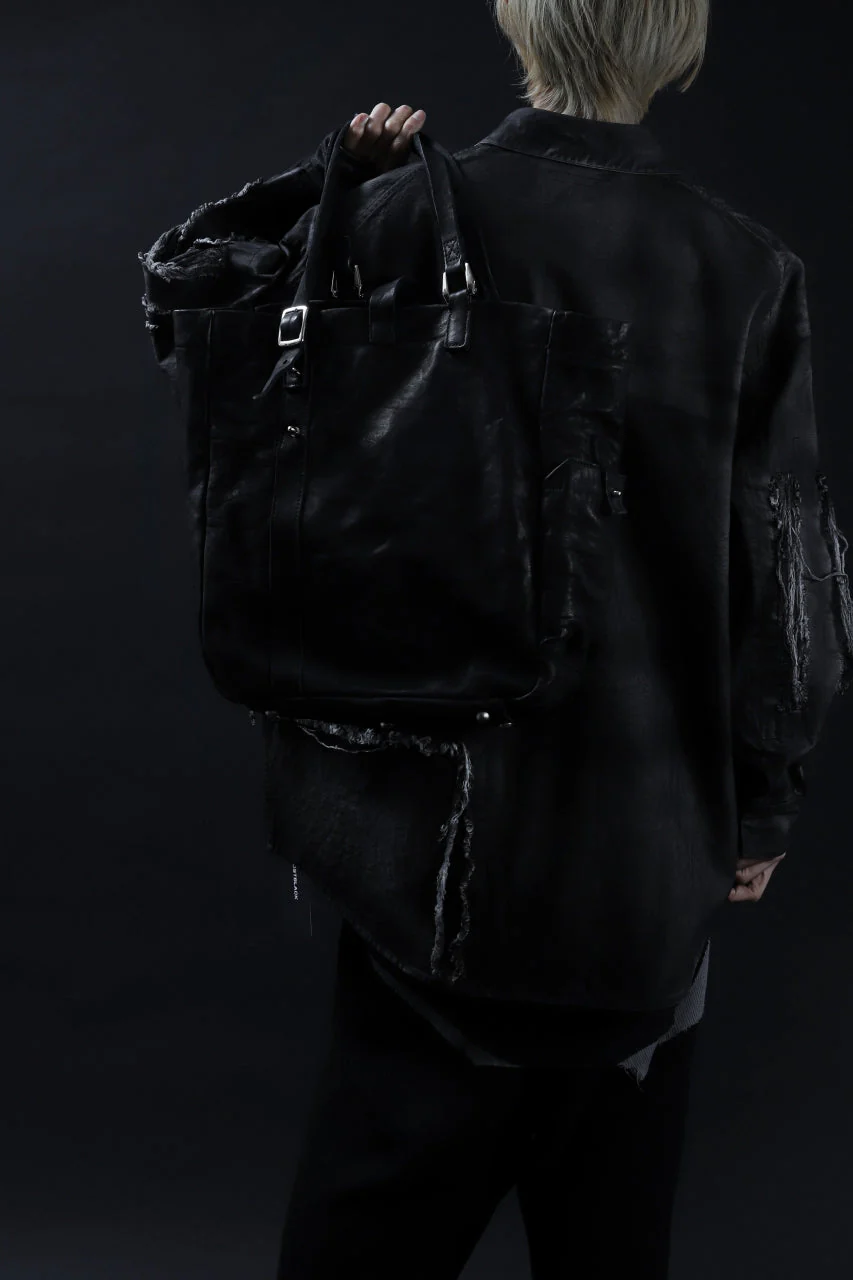 ISAMU KATAYAMA BACKLASH TOTE BAG / DOUBLE-SHOULDER OBJECT DYED (BLACK) - Image 42