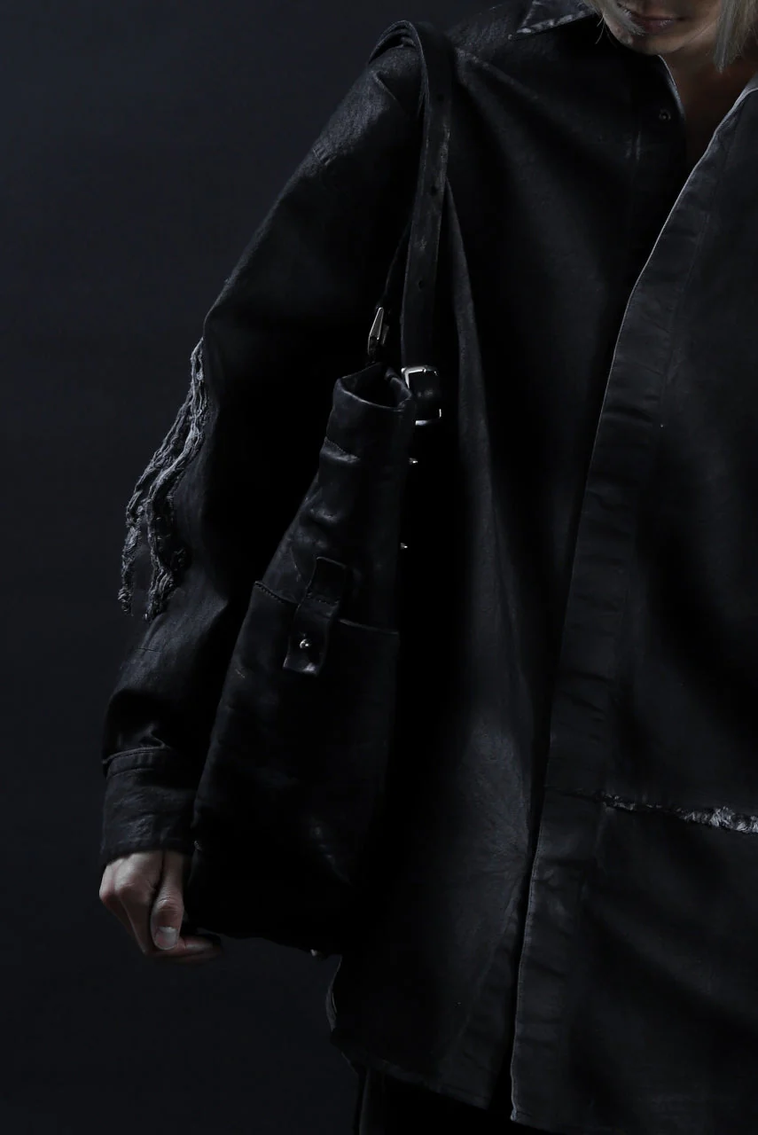 ISAMU KATAYAMA BACKLASH TOTE BAG / DOUBLE-SHOULDER OBJECT DYED (BLACK) - Image 46