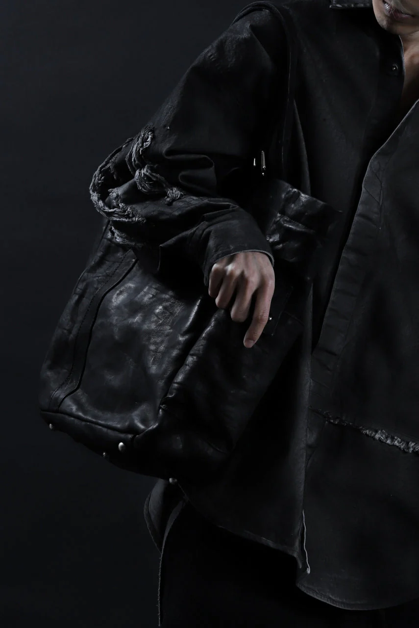 ISAMU KATAYAMA BACKLASH TOTE BAG / DOUBLE-SHOULDER OBJECT DYED (BLACK) - Image 47