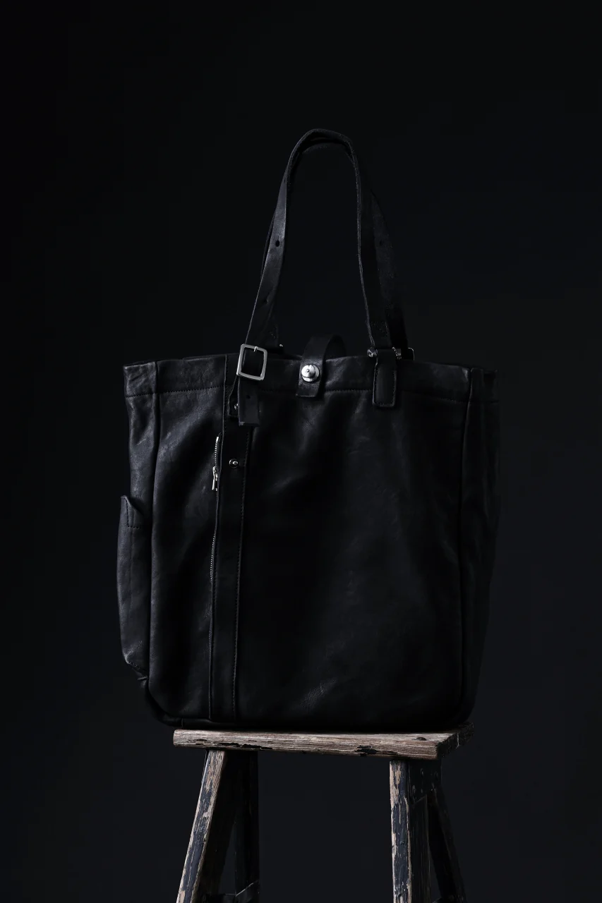 ISAMU KATAYAMA BACKLASH TOTE BAG / DOUBLE-SHOULDER OBJECT DYED (BLACK) - Image 50