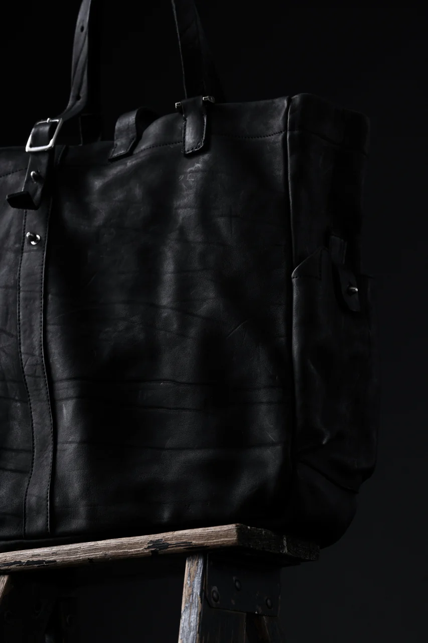 ISAMU KATAYAMA BACKLASH TOTE BAG / DOUBLE-SHOULDER OBJECT DYED (BLACK) - Image 55