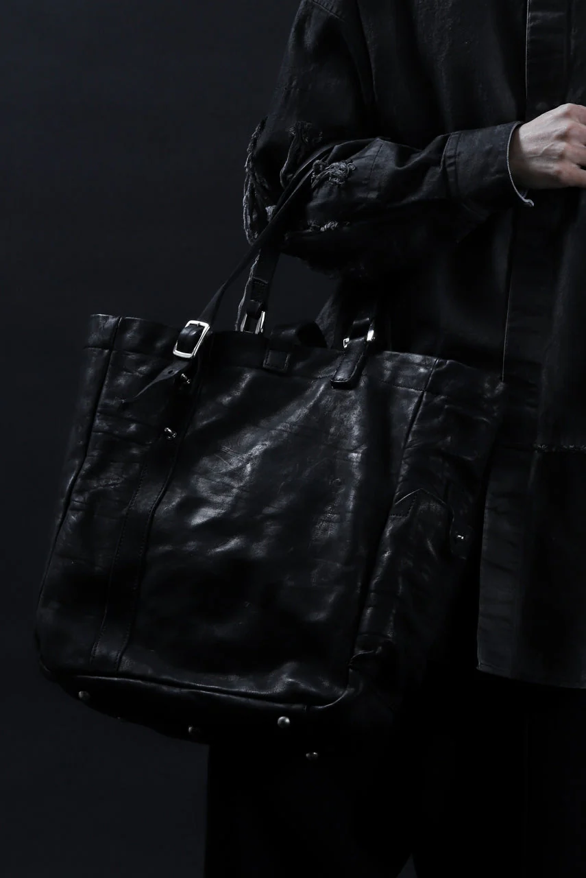 ISAMU KATAYAMA BACKLASH TOTE BAG / DOUBLE-SHOULDER OBJECT DYED (BLACK) - Image 57