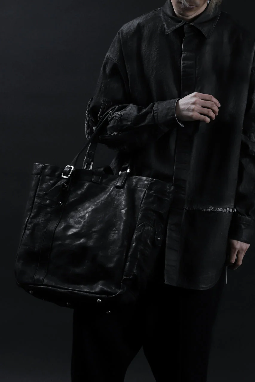 ISAMU KATAYAMA BACKLASH TOTE BAG / DOUBLE-SHOULDER OBJECT DYED (BLACK) - Image 58