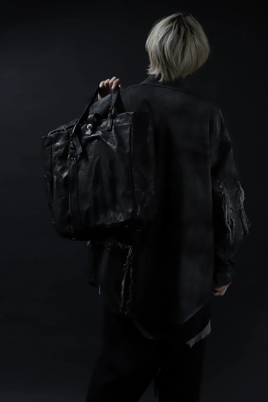 ISAMU KATAYAMA BACKLASH TOTE BAG / DOUBLE-SHOULDER OBJECT DYED (BLACK) - Image 59