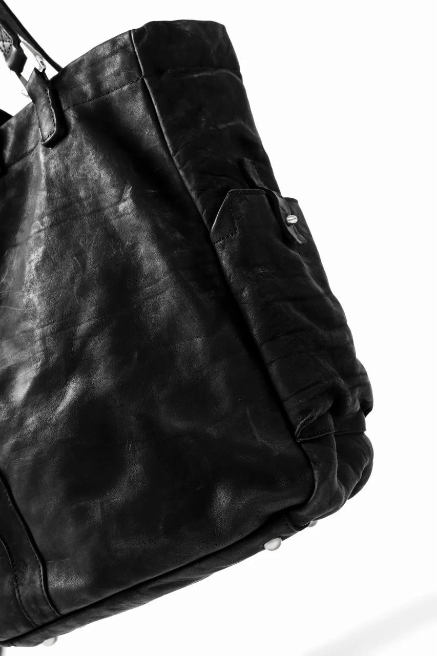 ISAMU KATAYAMA BACKLASH TOTE BAG / DOUBLE-SHOULDER OBJECT DYED (BLACK) - Image 6