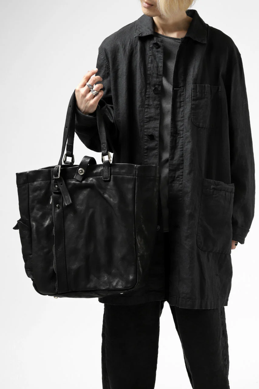 ISAMU KATAYAMA BACKLASH TOTE BAG / DOUBLE-SHOULDER OBJECT DYED (BLACK) - Image 63