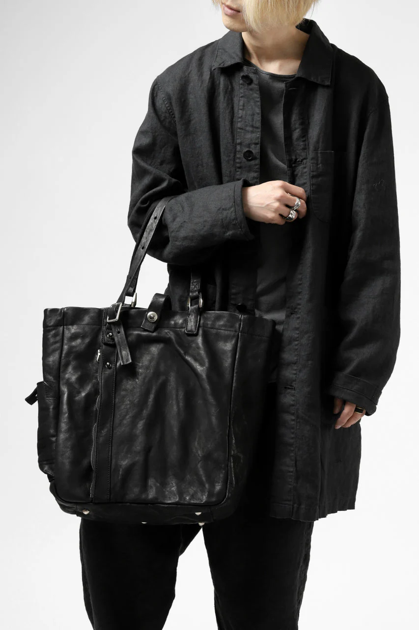 ISAMU KATAYAMA BACKLASH TOTE BAG / DOUBLE-SHOULDER OBJECT DYED (BLACK) - Image 65