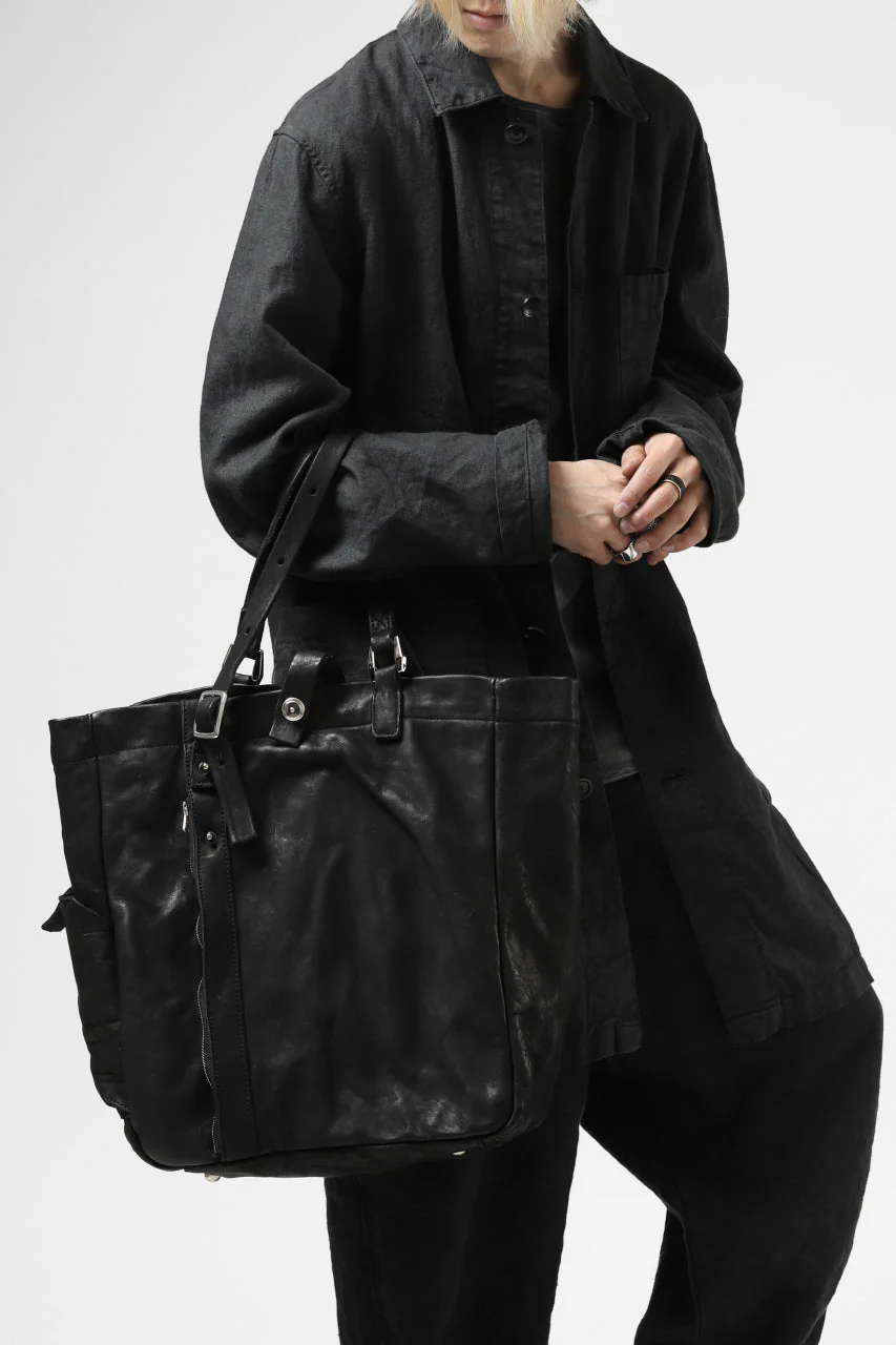ISAMU KATAYAMA BACKLASH TOTE BAG / DOUBLE-SHOULDER OBJECT DYED (BLACK) - Image 66