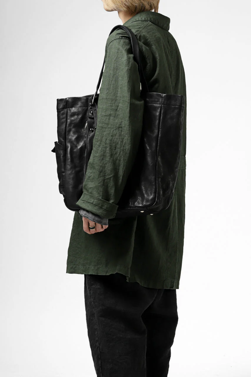 ISAMU KATAYAMA BACKLASH TOTE BAG / DOUBLE-SHOULDER OBJECT DYED (BLACK) - Image 68