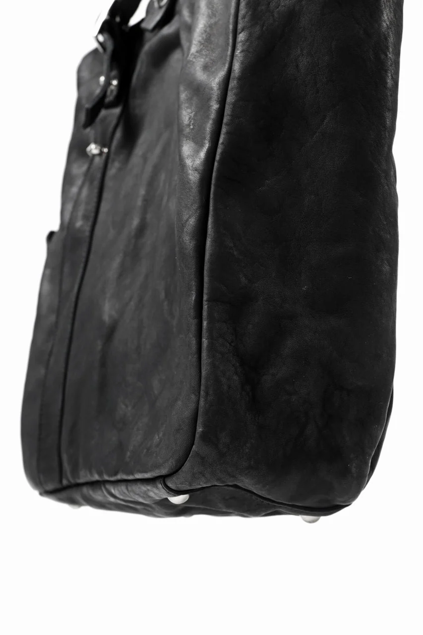 ISAMU KATAYAMA BACKLASH TOTE BAG / DOUBLE-SHOULDER OBJECT DYED (BLACK) - Image 7