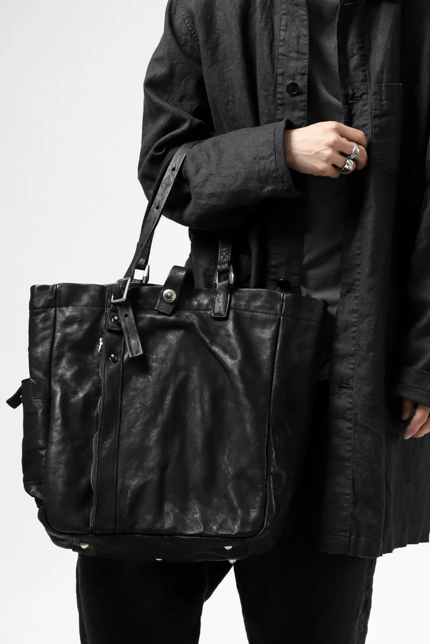 ISAMU KATAYAMA BACKLASH TOTE BAG / DOUBLE-SHOULDER OBJECT DYED (BLACK) - Image 70