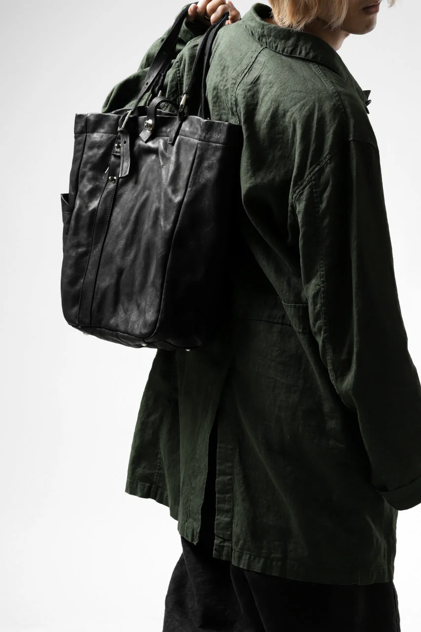 ISAMU KATAYAMA BACKLASH TOTE BAG / DOUBLE-SHOULDER OBJECT DYED (BLACK) - Image 72